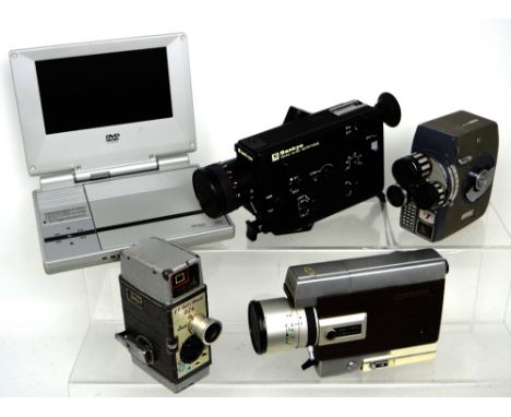 20th century movie cameras to include a Sankyo Sound Xl-420 Supertronic video camera, a G.B. Bell and Howell 624 8mm cinecame