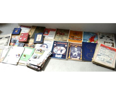 A quantity of ephemera to include copies of 'The Sketch' 1893, 'The Graphic' 1923, 'The Sphere' 1935, 1936, 1947 and other ye