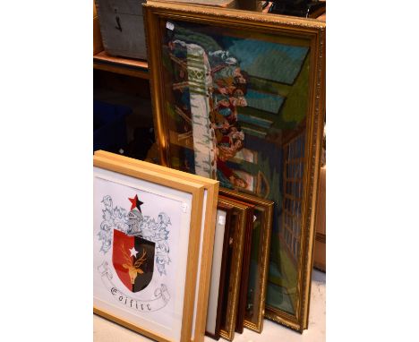A quantity of wall tapestries, prints and paintings to include a large tapestry of the Last Supper, a tapestry of after Sir T
