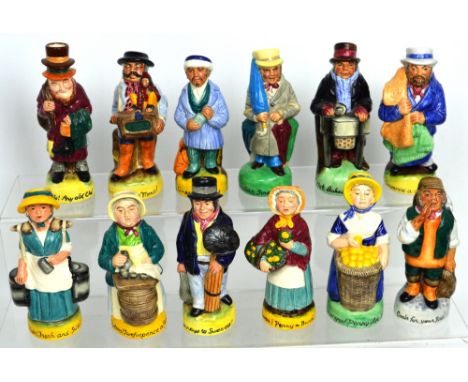 Twelve Franklin Mint porcelain limited edition 'Cries of London' toby jugs, to include; 'Milk! Fresh and Sweet!', 'Umbrellas,