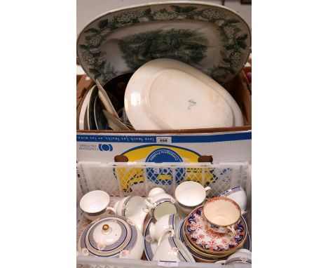 A quantity of ceramics to include a Wedgwood part tea service with blue, red, gilt and shell motif decoration, a quantity of 