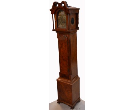 An early 20th century mahogany and burr walnut eight-day chiming grandmother clock, James Nicol, Canongate, Edinburgh, chapte