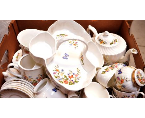A quantity of Aynsley 'Cottage Garden' to include a six-place tea service comprising teapot, milk jug, cups and saucers, tea 