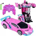 REMOTE CONTROL CARS FOR KIDS, RC CAR GIFT, 2 IN 1 DEFORMATION ROBOT TOY CARS LED