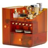 AMBER ACRYLIC MAKEUP ORGANIZER BOX MULTI-LAYER STORAGE FOR COSMETICS & SKINCARE
