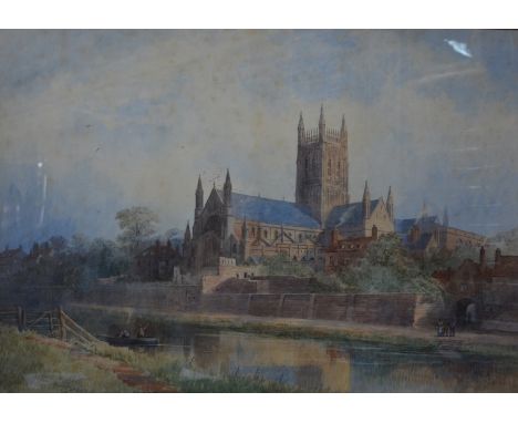 Alfred Edward Parkman (1852-c1930) - 'Worcester Cathedral', watercolour, signed, inscribed and dated September 1892 lower lef