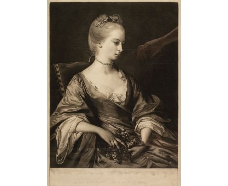 * Spilsbury (Jonathan, circa 1737-1812). Miss Jacobs, after Sir Joshua Reynolds, 1762, mezzotint on laid paper, the rare proo