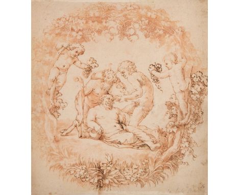 * After Annibale Carracci (1560-1609). The Drunken Silenus, circa 1595-1602, 17th century pen and brown ink over a counter-pr