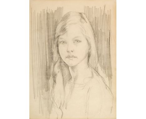 * Orpen (William, 1878-1931). Portrait of a Young Girl, pencil on thin pale cream wove paper, stamped with the number 44 to u