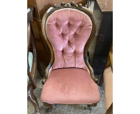 Small button back Victorian chair 