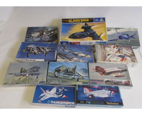 Ten plastic model Aircraft Kits by Fujimi, all modern military type in good to excellent boxes, and an Italeri 1.48 scale Bla