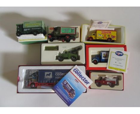 Seven Corgi Commercial vehicles including Toy Master Lorry, Batchelors Peas Van and Corgi Collector Club Truck, all items box