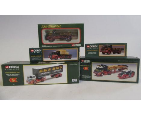 Corgi Stobart 19801 Bedford S Type, 30202 Thames Tractor, 31704 Morris Minor Pickup and Thames Trader, 14301 Foden S21 with c