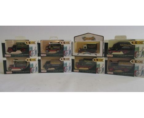 Days Gone Stobart vehicles comprising Morris van, Model T van, Foden steam wagon, Dennis van, Fordson truck, Renault van, Bed