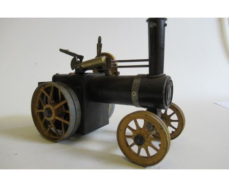 Mamod spirit fired traction engine finished in black and yellow, cast driving and steering wheels, F-P (Est. plus 21% premium