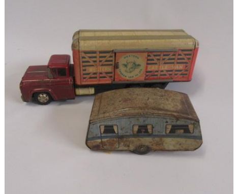 A Hisimo Japan Western Cattle Van and a Chad caravan, some rusting, P (Est. plus 21% premium inc. VAT)