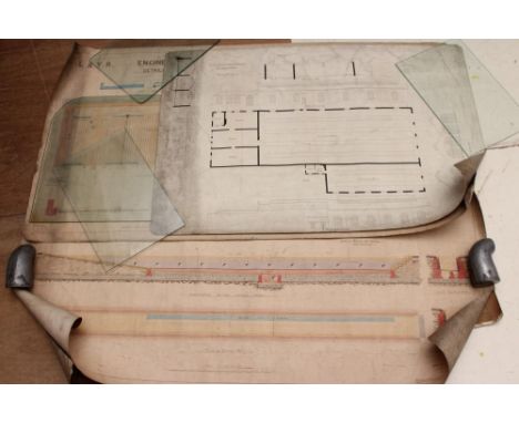 OF RAILWAY INTEREST - an artist's plan for L & YR Liversedge Railway Station, signed and dated 1893, paper laid onto linen, 3