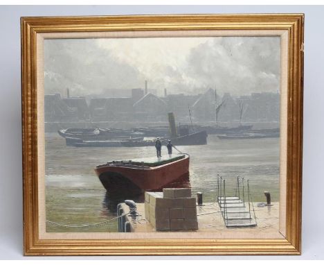 JAMES ALFRED KIRBY (1917-1999), Moonlight Reflections, oil on board, signed, 20" x 24", gilt frame (subject to Artists Resale
