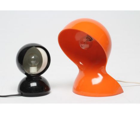 A VICO MAGISTRETTI "ECLISSE" TABLE LAMP for Studio Artemede Milano, in black and white, 7 1/2" high, together with a similar 