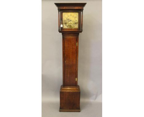 AN OAK AND MAHOGANY LONGCASE, signed John Gilbertson, Ripon, the thirty hour movement with anchor escapement and outside coun