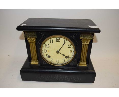 Late 19th Century mantel clock in ebonised case