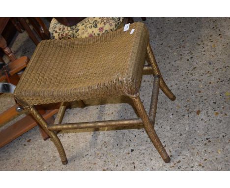 Vintage gold painted Lloyd Loom stool
