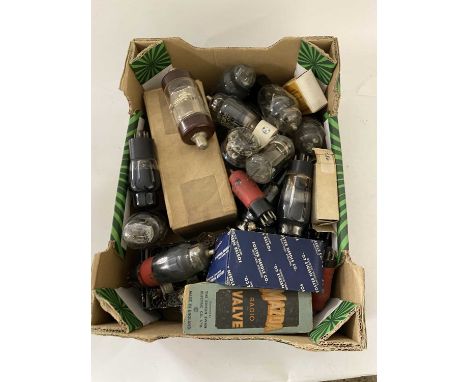 Box of vintage radio valves