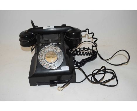 Vintage black bakelite telephone