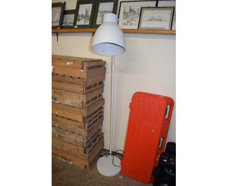 Modern white floor standing industrial style standard lamp