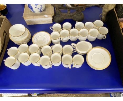 Quantity of Royal Worcester gilt rimmed coffee cans and saucers plus other items