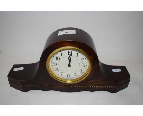 Early 20th Century hardwood cased mantel clock of arched form