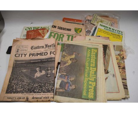 Mixed Lot: Various football programs, vintage posters, vintage newspapers etc