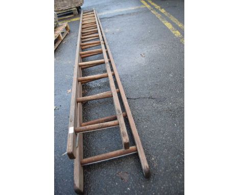 Large vintage wooden ladder
