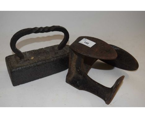 Shoe makers last and a vintage billiard table iron (2)