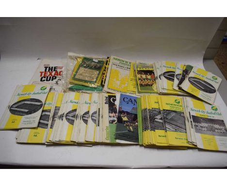 Box of various vintage Norwich City programs
