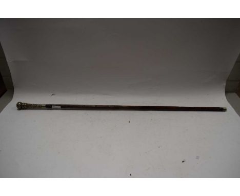Vintage white metal mounted walking cane