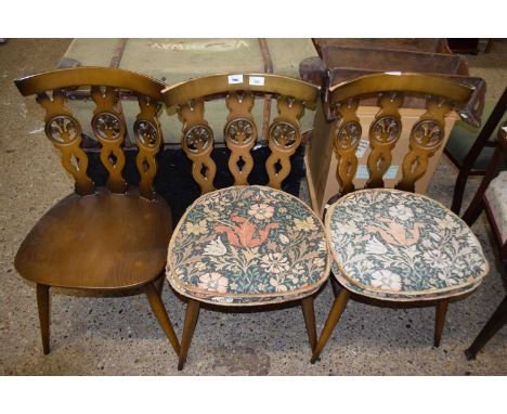 Set of three retro Ercol chairs