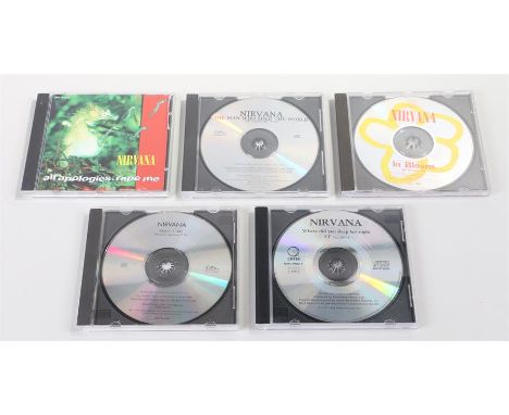 Nirvana, 5 promo CDs. In Bloom (PRO-CD-4463) All Apologies (PRO-CD-4582) The Man Who Sold The World (PRO-CD-4704) Where Did Y