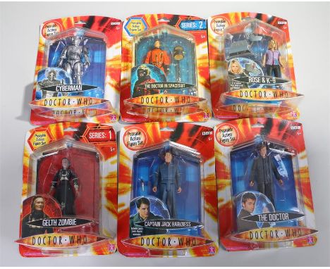 Character Doctor Who figures, to include The Doctor in a space suit, Rose and K-9, Cyberman, Gelth Zombie, Captian Jack Harkn