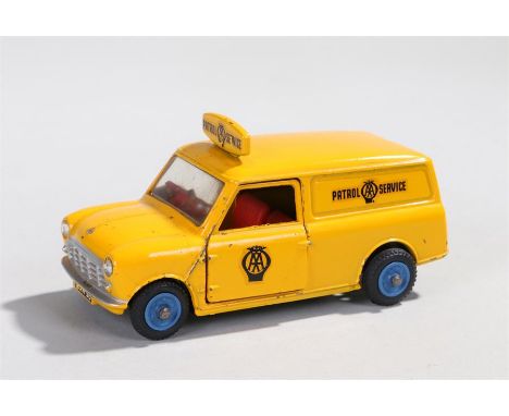 Exceedingly Rare trial run Zebra Toys A.A .Austin Mini van, number 60, circa 1965, made in England by Benbros Ltd, the yellow