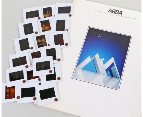ABBA, 1979 Tour programme and collection of slides from Wembley Arena, 9th November 1979 with repro ticket, (3)