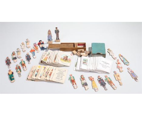 Farmers Glory, toy set, together with a Counties playing cards, Pinocchio cards, another pack and spilikins, (qty)