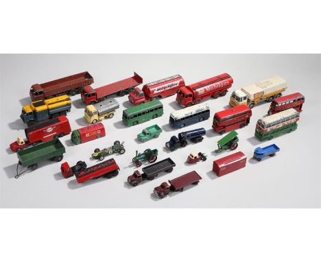 Collection of toys, to include play worn Corgi and Dinky, to include buses, lorries and trucks, (qty)