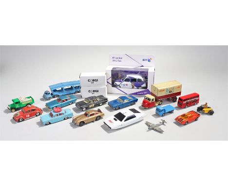 Corgi 007 Lotus Esprit, together with further Corgi, a Budgie Toy lorry and trailer, a boxed BT London 2012, etc, (qty)