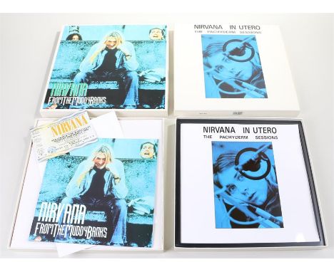 Nirvana, 2 Box Sets (unofficial product). From The Muddy Banks inc book, replica poster and ticket. The Pachyderm Sessions in