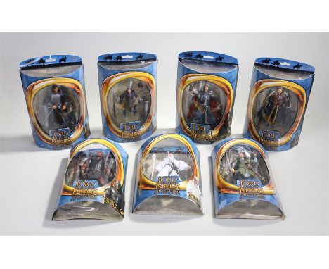 Lord of the Rings action figures, The Return of the King, to include Gandalf, Legolas, Samwise, Eomer, Crossbow Uruk, Pelenno