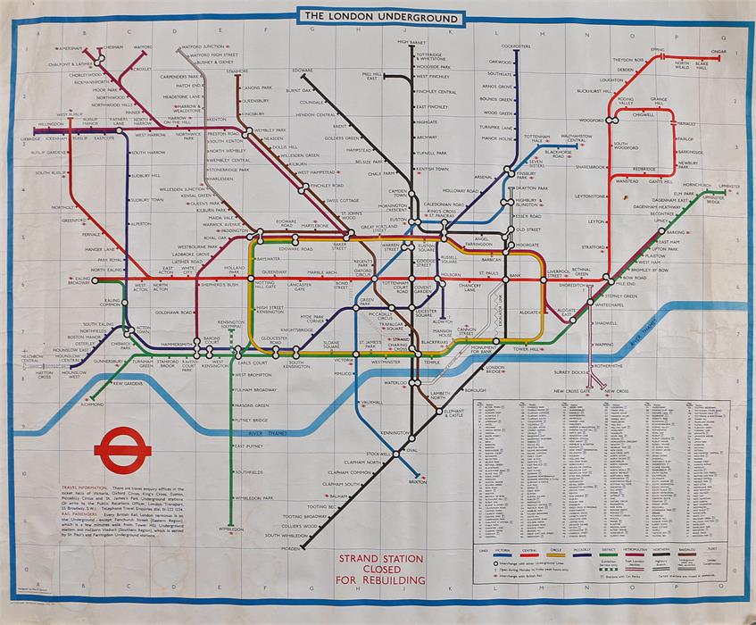 The London Underground Poster Map, Circa 1973, Designed By Paul E 