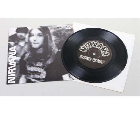 Nirvana, Love Buzz 7" single. Sub Pop numbered 637/1000. SP-23-A Why Don't You Trade Those Guitars For Shovels? L-31540 K dis