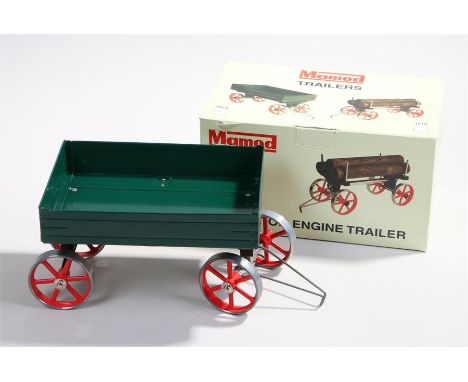 Mamod Steam Roller Trailer, boxed in green with red wheels