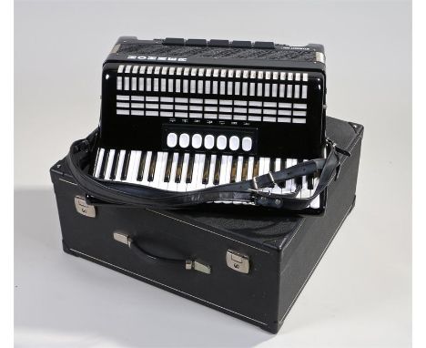 Horner piano accordion, Student 120, with a black body, cased